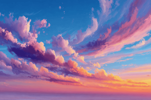 Original Pink Purple Sunset Oil Painting with Cloud - Wall Art - Oil Painting Haven