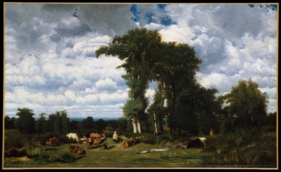 Pastoral Landscape with Cattle and Tall Trees - Landscape Oil Painting - Oil Painting Haven