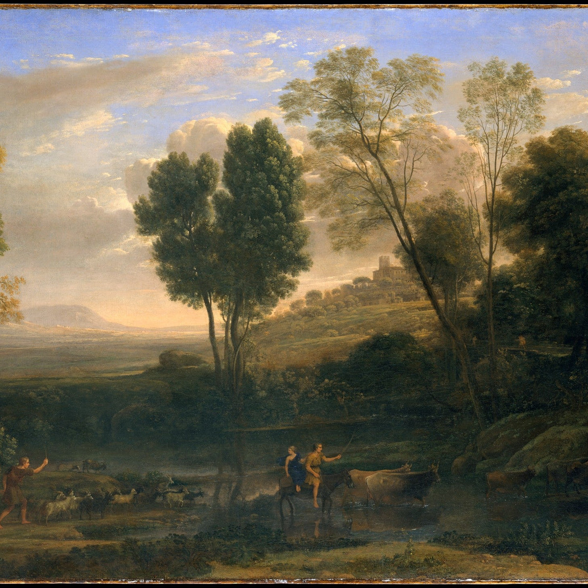 Pastoral River Landscape at Sunrise - Landscape Oil Painting - Oil Painting Haven