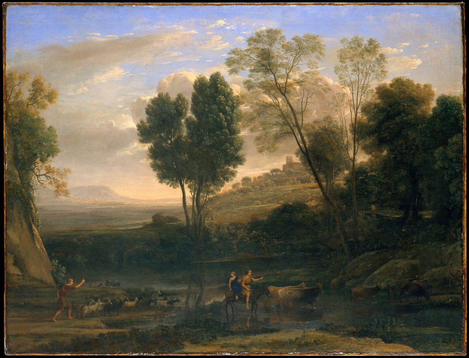 Pastoral River Landscape at Sunrise - Landscape Oil Painting - Oil Painting Haven