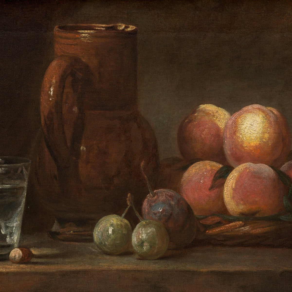 Peaches and Stoneware Jug - Still Life Oil Painting - Oil Painting Haven