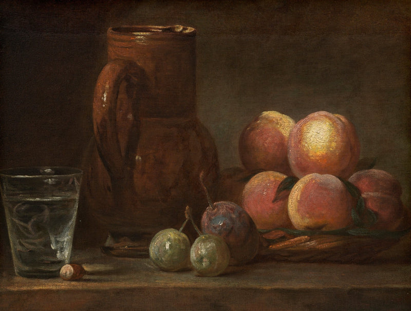 Peaches and Stoneware Jug - Still Life Oil Painting - Oil Painting Haven