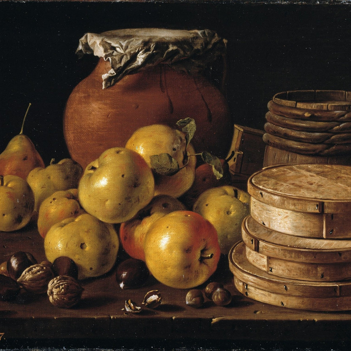 Pears, Apples and Wooden Cheese Boxes - Still Life Oil Painting - Oil Painting Haven