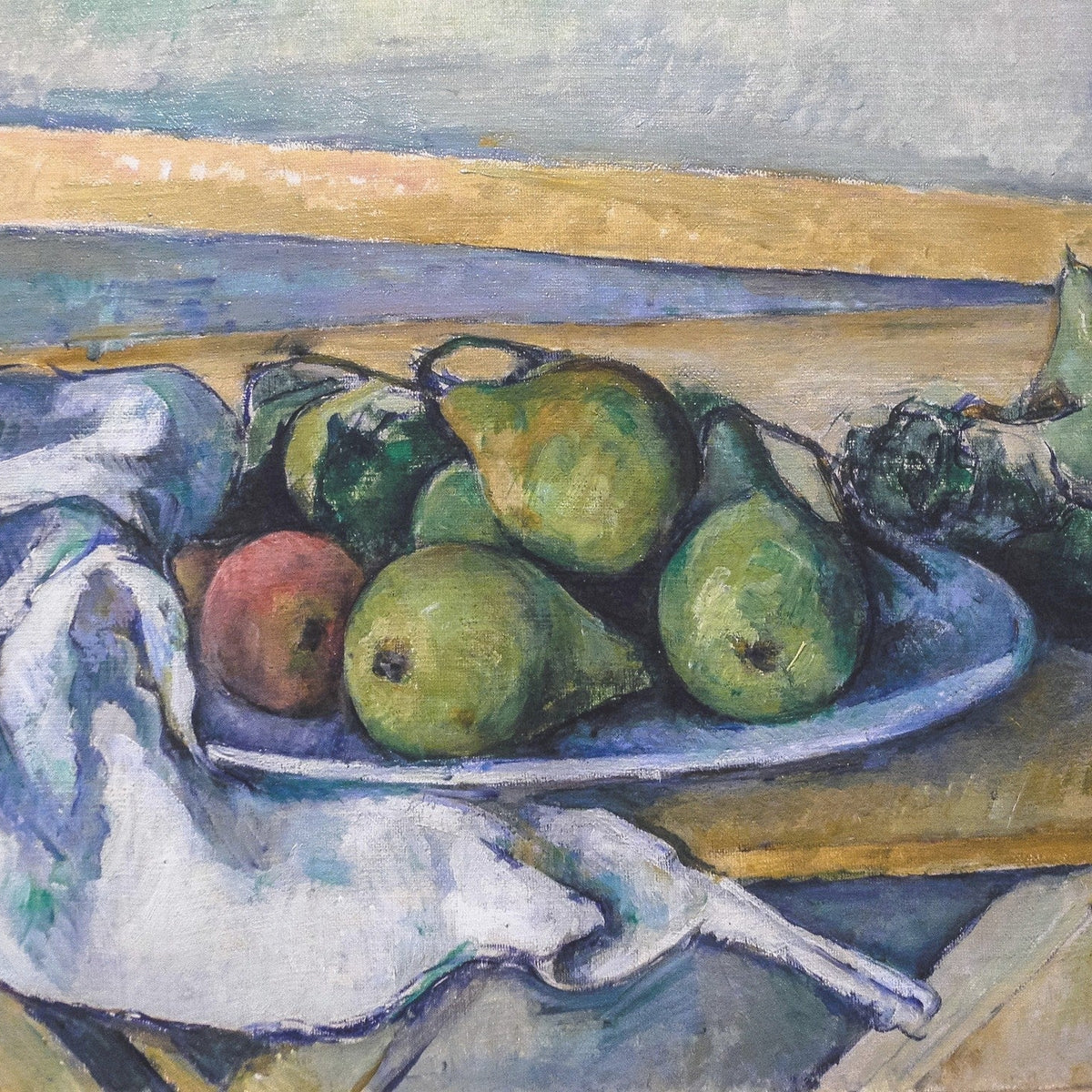 Pears on Plate with Cloth - Still Life Oil Painting - Oil Painting Haven