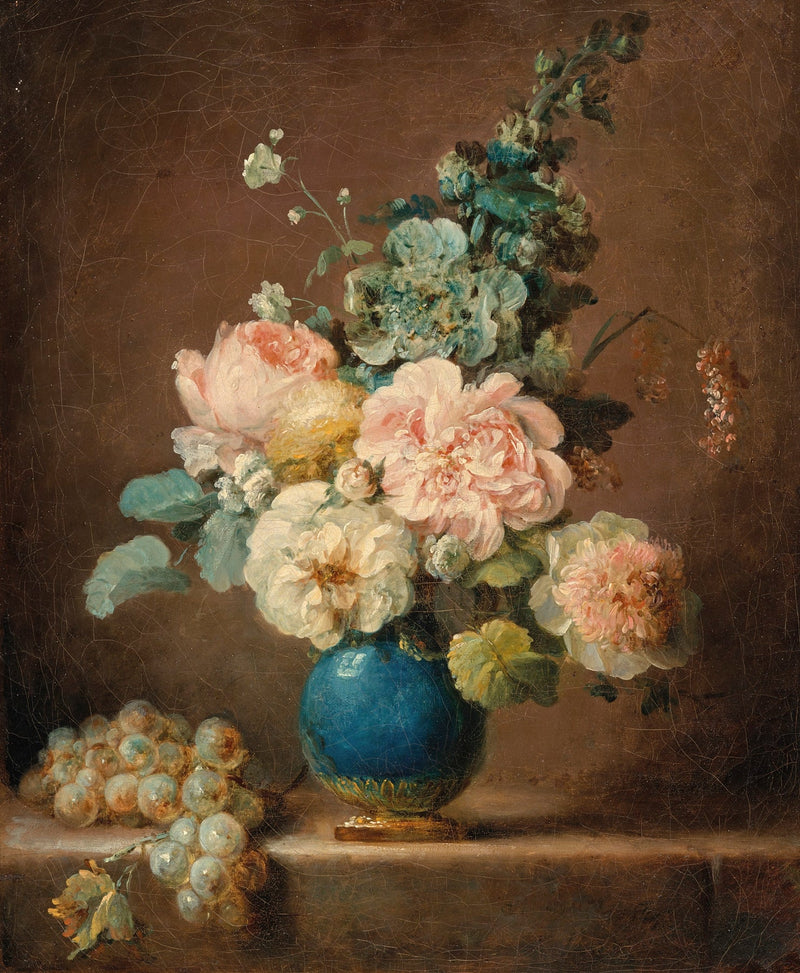 Peonies in Blue Vase Still Life Wall Art - Floral Oil Painting - Oil Painting Haven