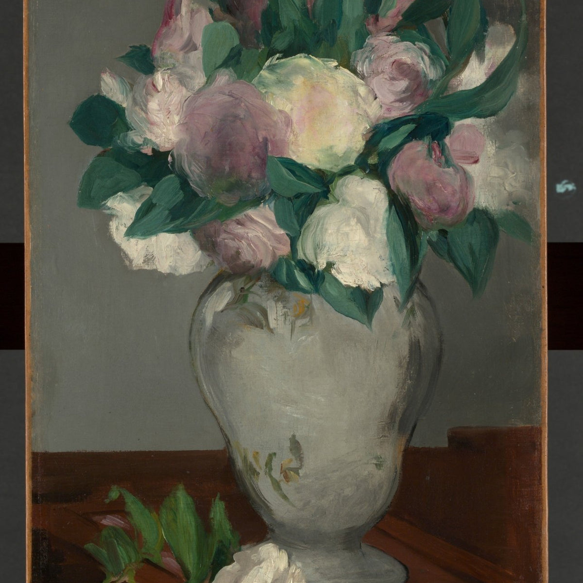 Peony Bouquet in Ceramic Vase – Floral Oil Painting - Oil Painting Haven