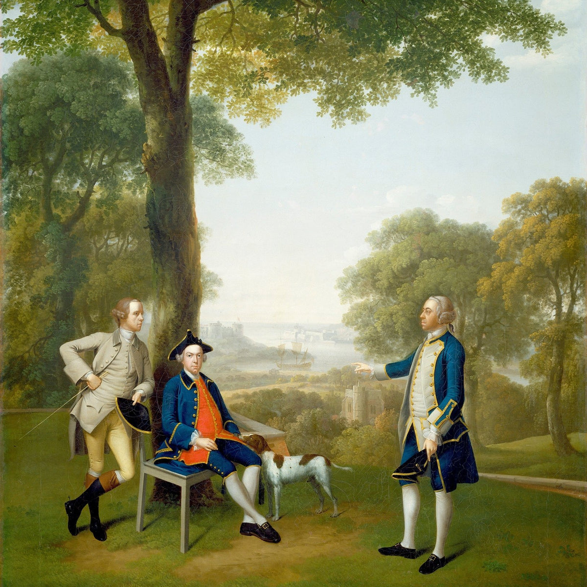 People Oil Painting - 18th Century Gentlemen Landscape Scene - Oil Painting Haven