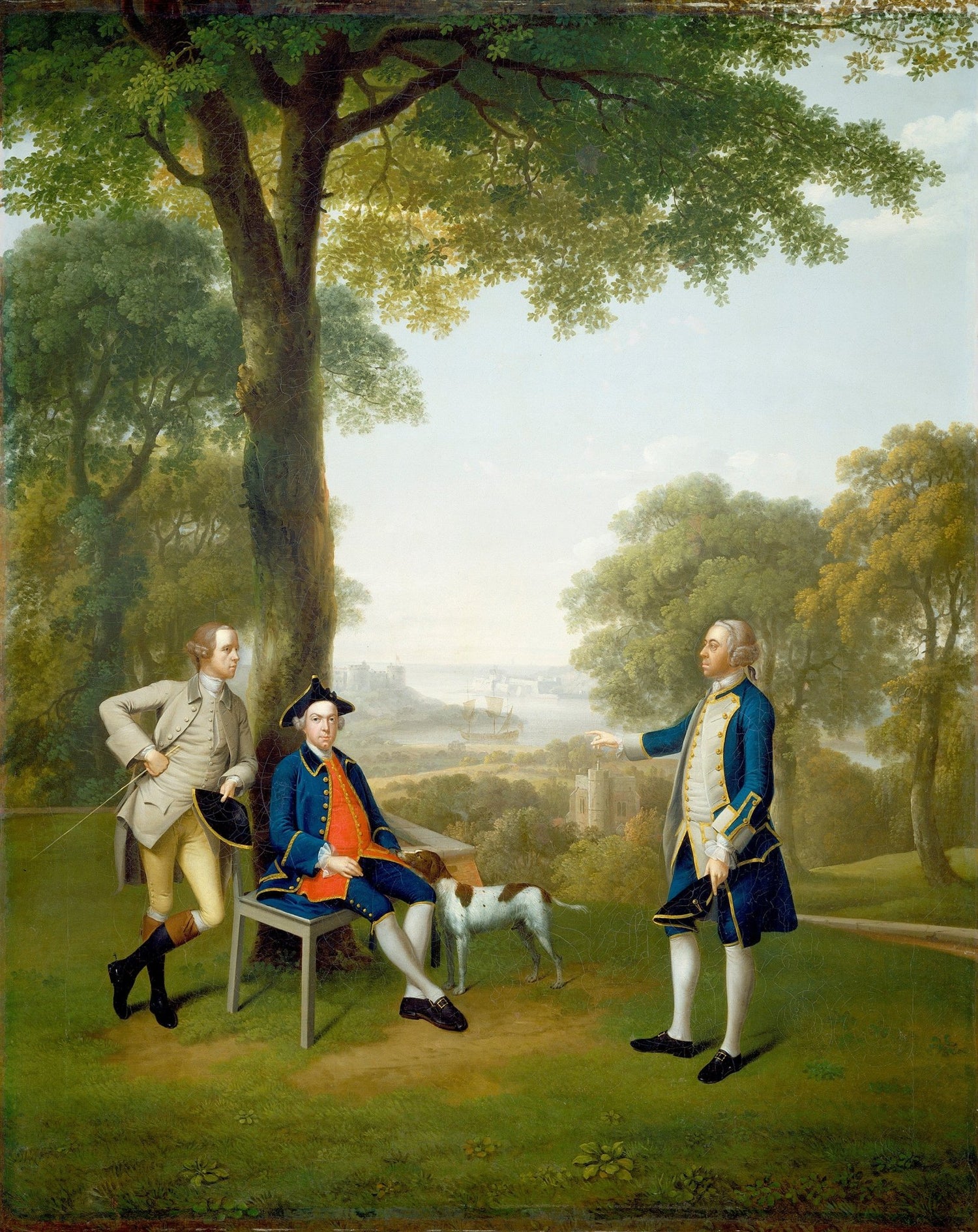 People Oil Painting - 18th Century Gentlemen Landscape Scene - Oil Painting Haven