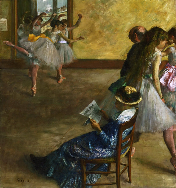 People Oil Painting - Ballet Dancers Rehearsal Interior Scene - Oil Painting Haven