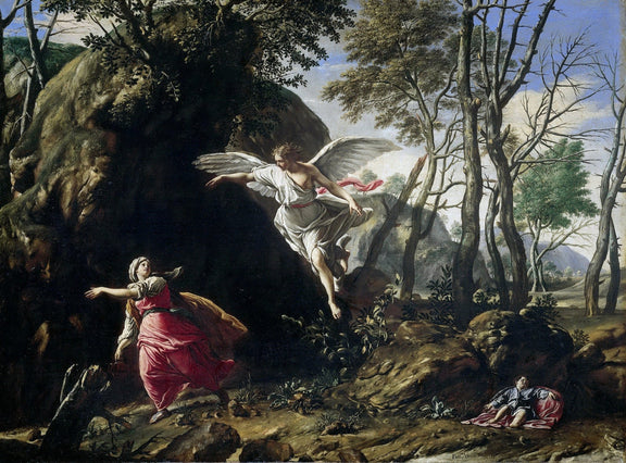 People Oil Painting - Biblical Angel and Figures Landscape - Oil Painting Haven