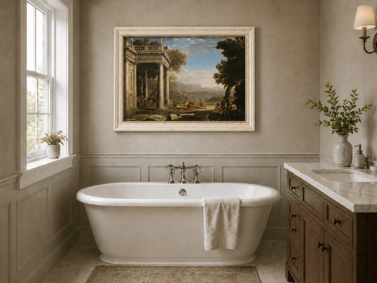 People Oil Painting - Biblical Scene in a Classical Landscape