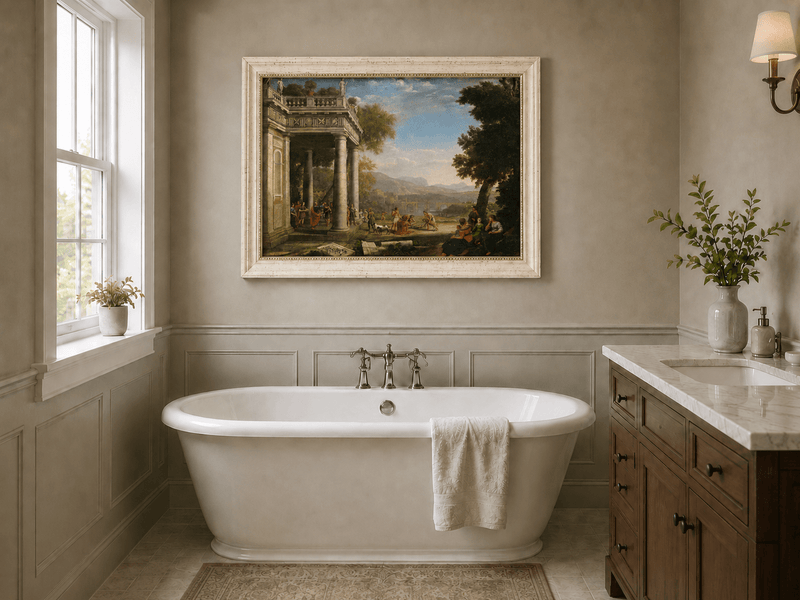 People Oil Painting - Biblical Scene in a Classical Landscape