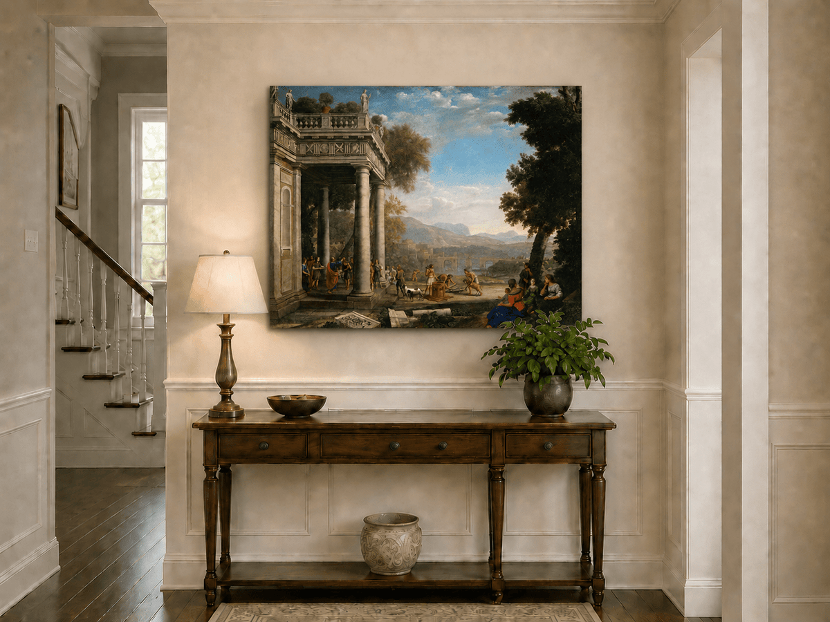 People Oil Painting - Biblical Scene in a Classical Landscape