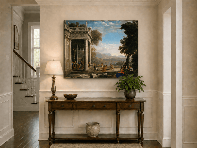 People Oil Painting - Biblical Scene in a Classical Landscape