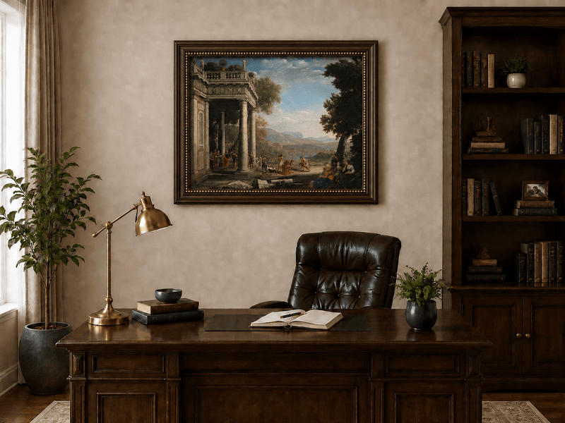People Oil Painting - Biblical Scene in a Classical Landscape