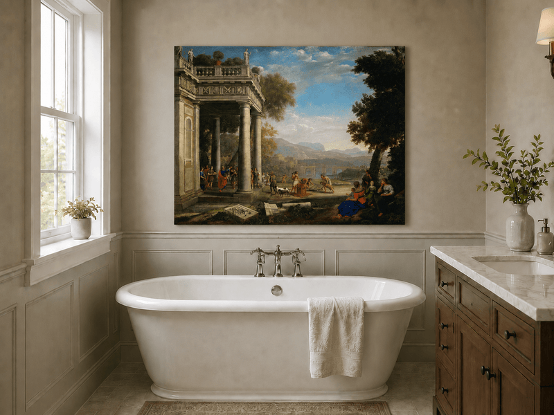 People Oil Painting - Biblical Scene in a Classical Landscape