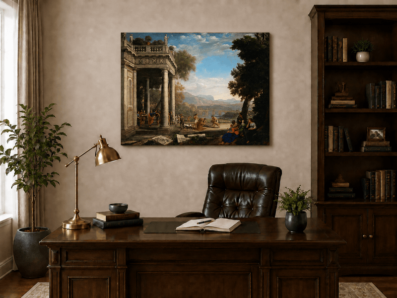 People Oil Painting - Biblical Scene in a Classical Landscape