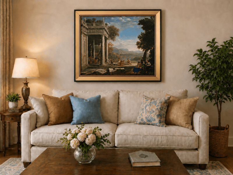 People Oil Painting - Biblical Scene in a Classical Landscape