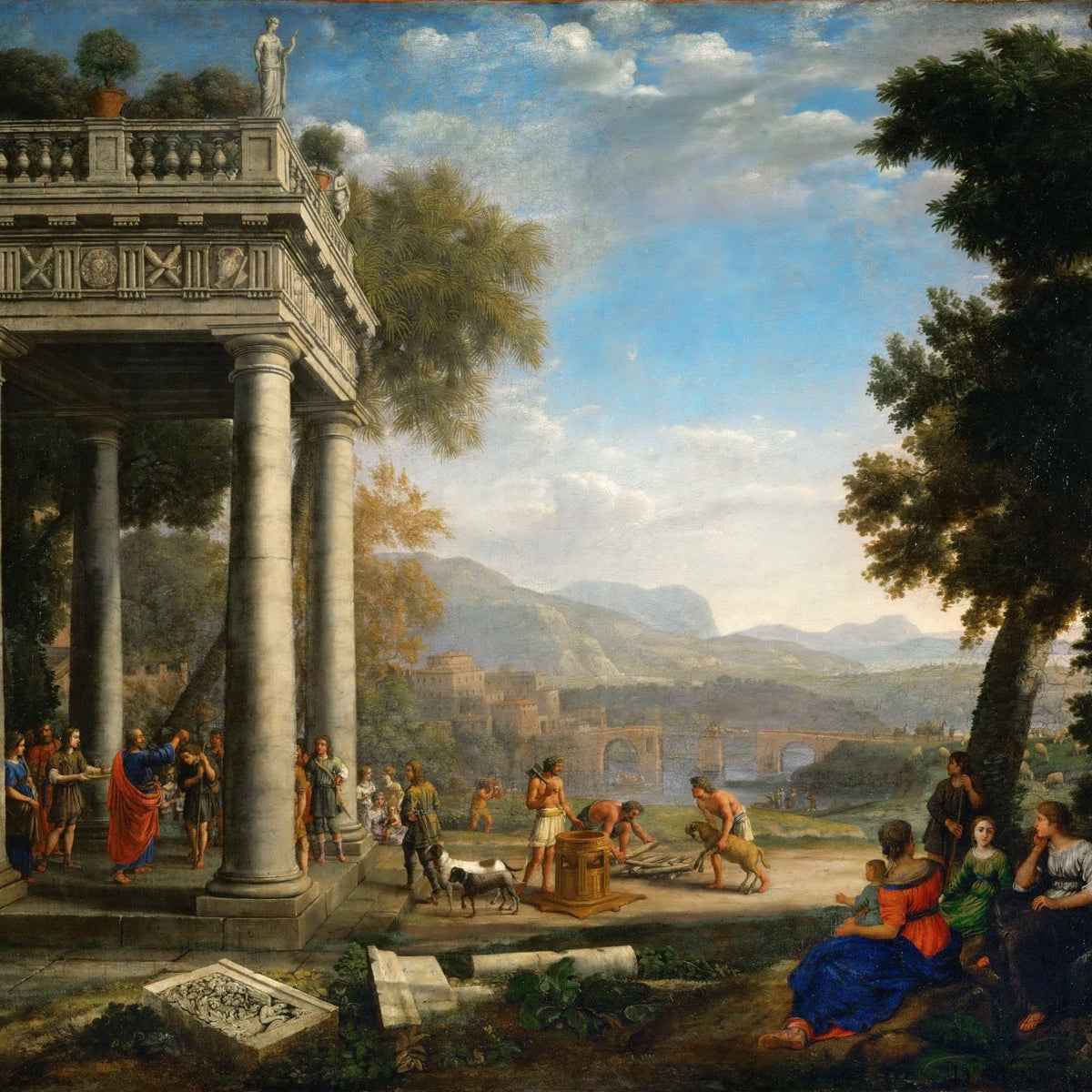 People Oil Painting - Biblical Scene in a Classical Landscape - Oil Painting Haven