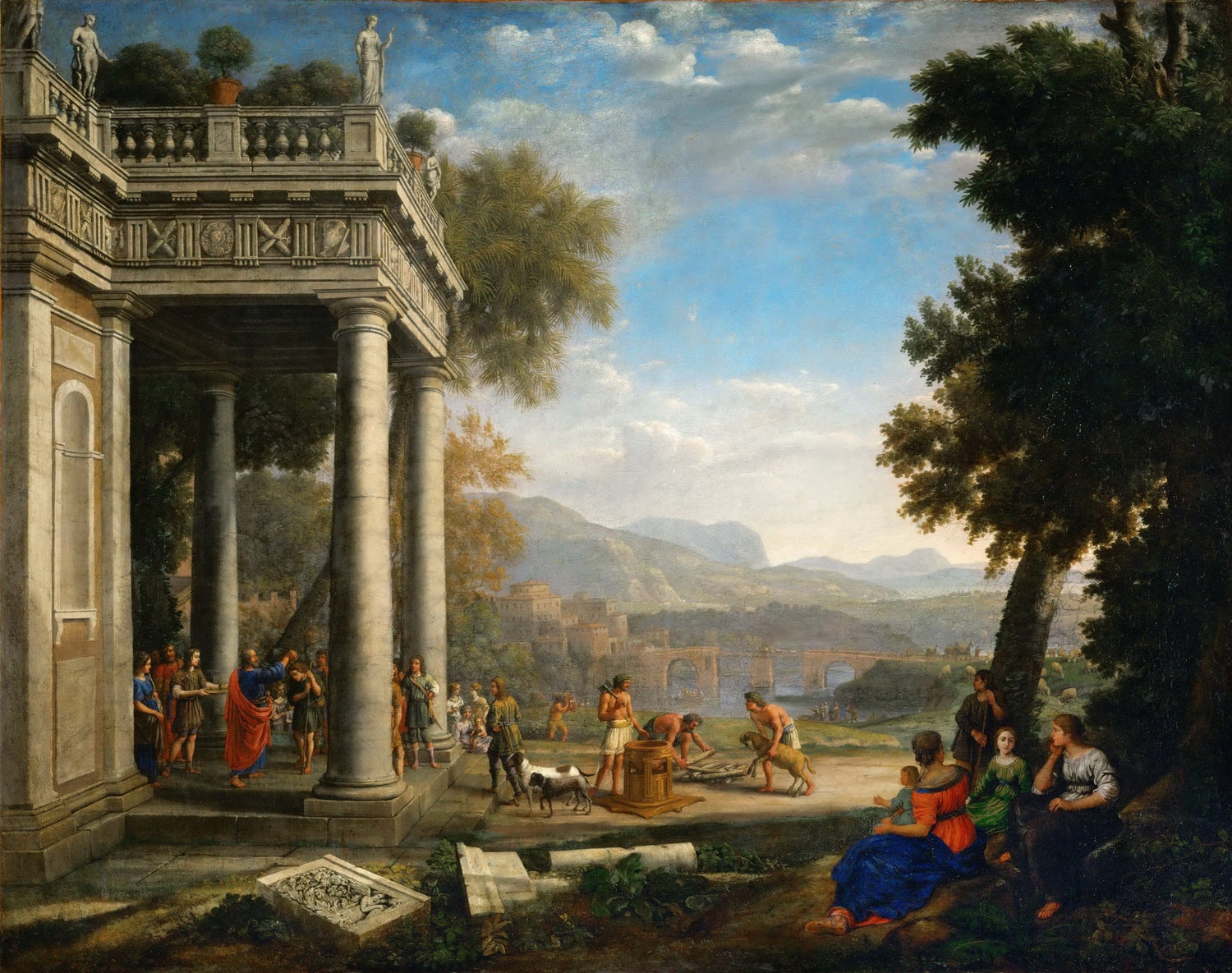 People Oil Painting - Biblical Scene in a Classical Landscape - Oil Painting Haven