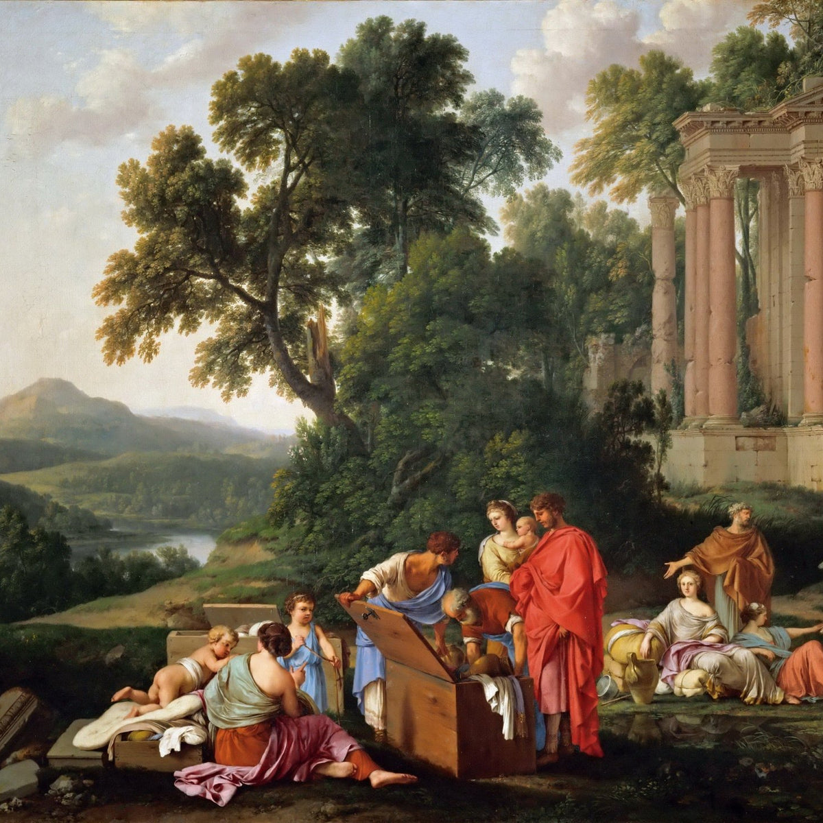 People Oil Painting - Classical Figures in Pastoral Landscape - Oil Painting Haven