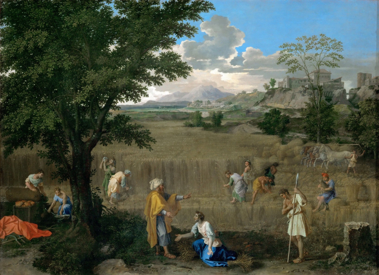 People Oil Painting - Classical Harvest Scene with Rural Figures - Oil Painting Haven