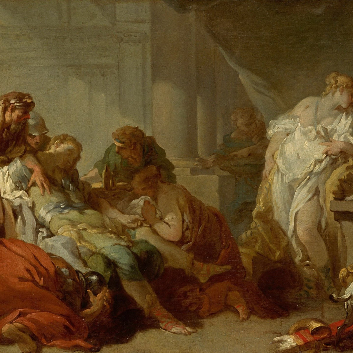 People Oil Painting - Classical Interior Scene with Figures - Oil Painting Haven
