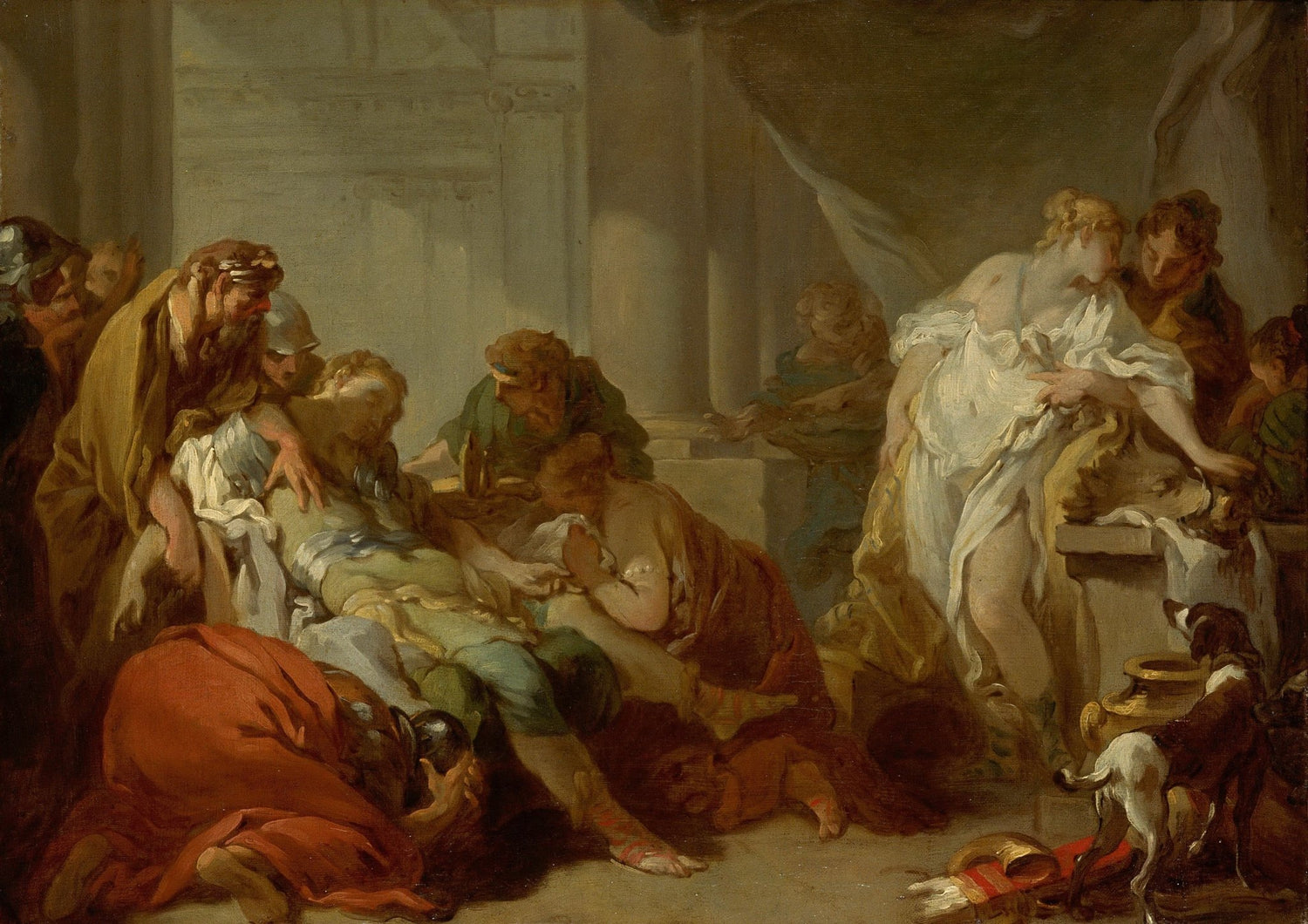 People Oil Painting - Classical Interior Scene with Figures - Oil Painting Haven