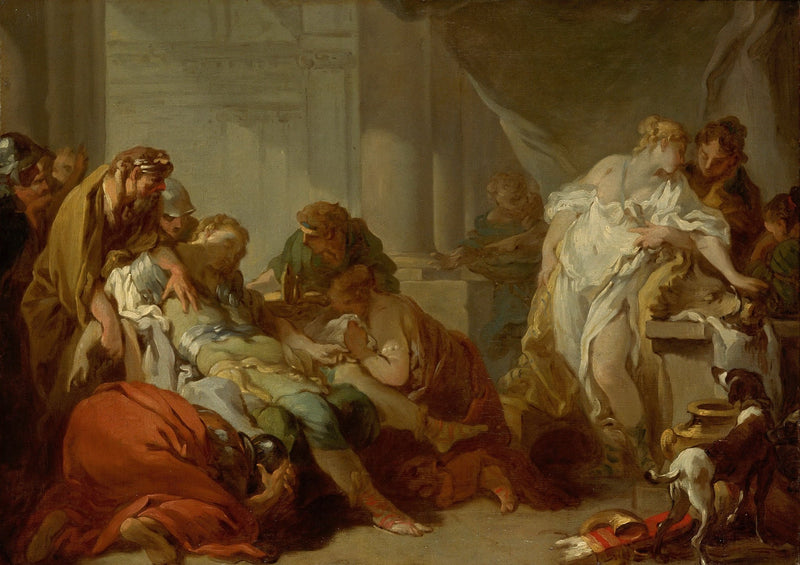 People Oil Painting - Classical Interior Scene with Figures - Oil Painting Haven