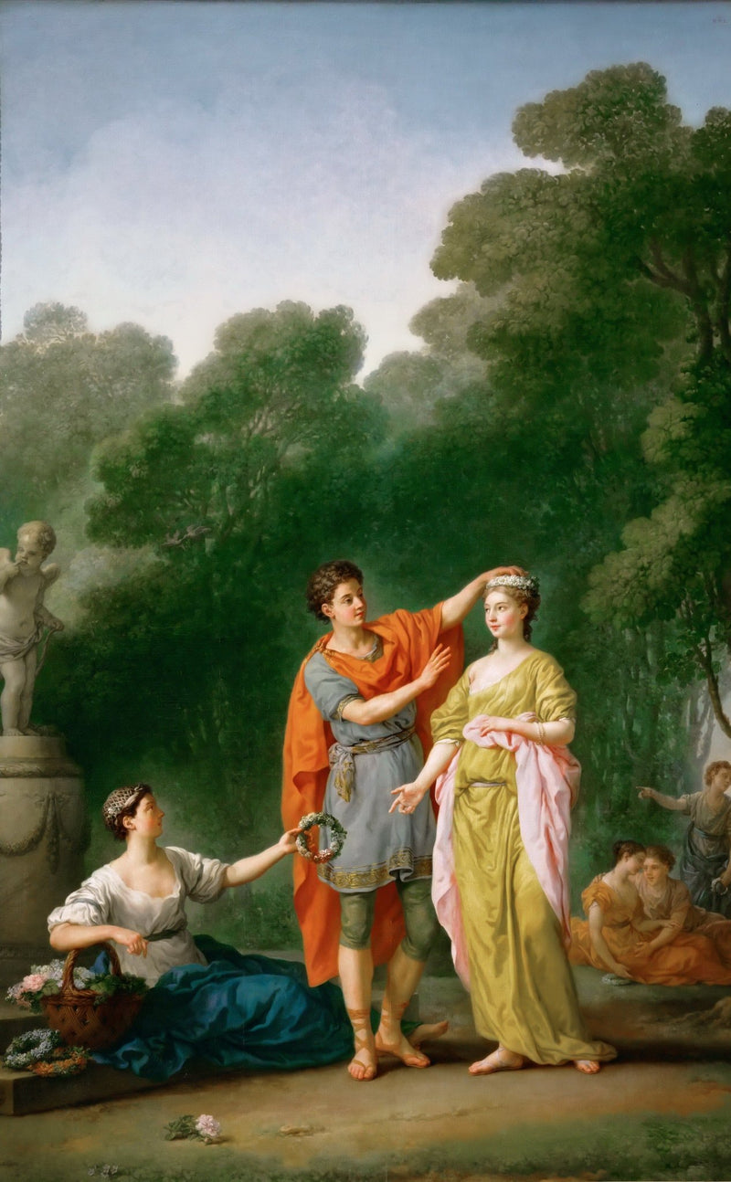 People Oil Painting - Classical Lovers Crowning Scene - Oil Painting Haven