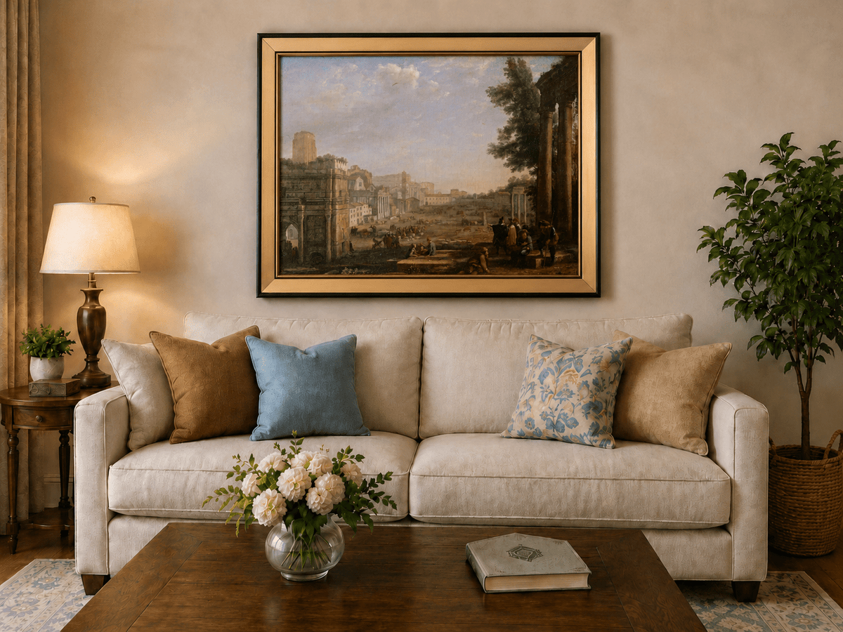 People Oil Painting - Classical Rome Ruins with Figures