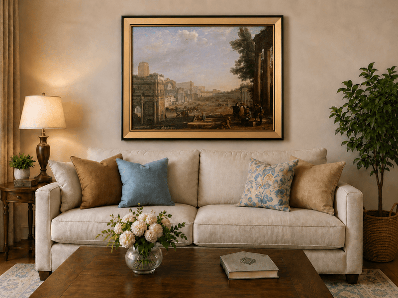 People Oil Painting - Classical Rome Ruins with Figures