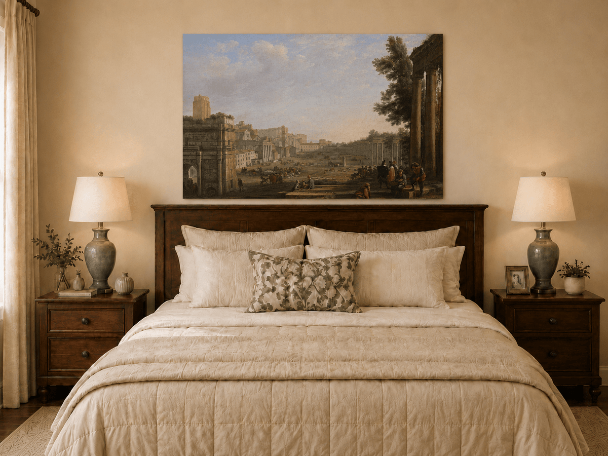 People Oil Painting - Classical Rome Ruins with Figures