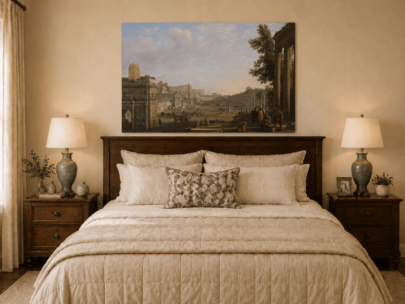 People Oil Painting - Classical Rome Ruins with Figures