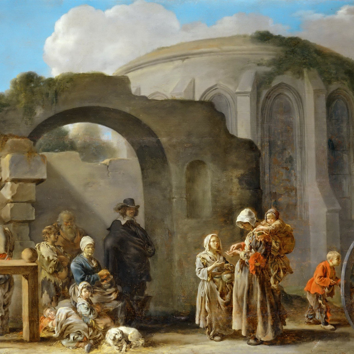 People Oil Painting - Classical Street Scene with Figures - Oil Painting Haven