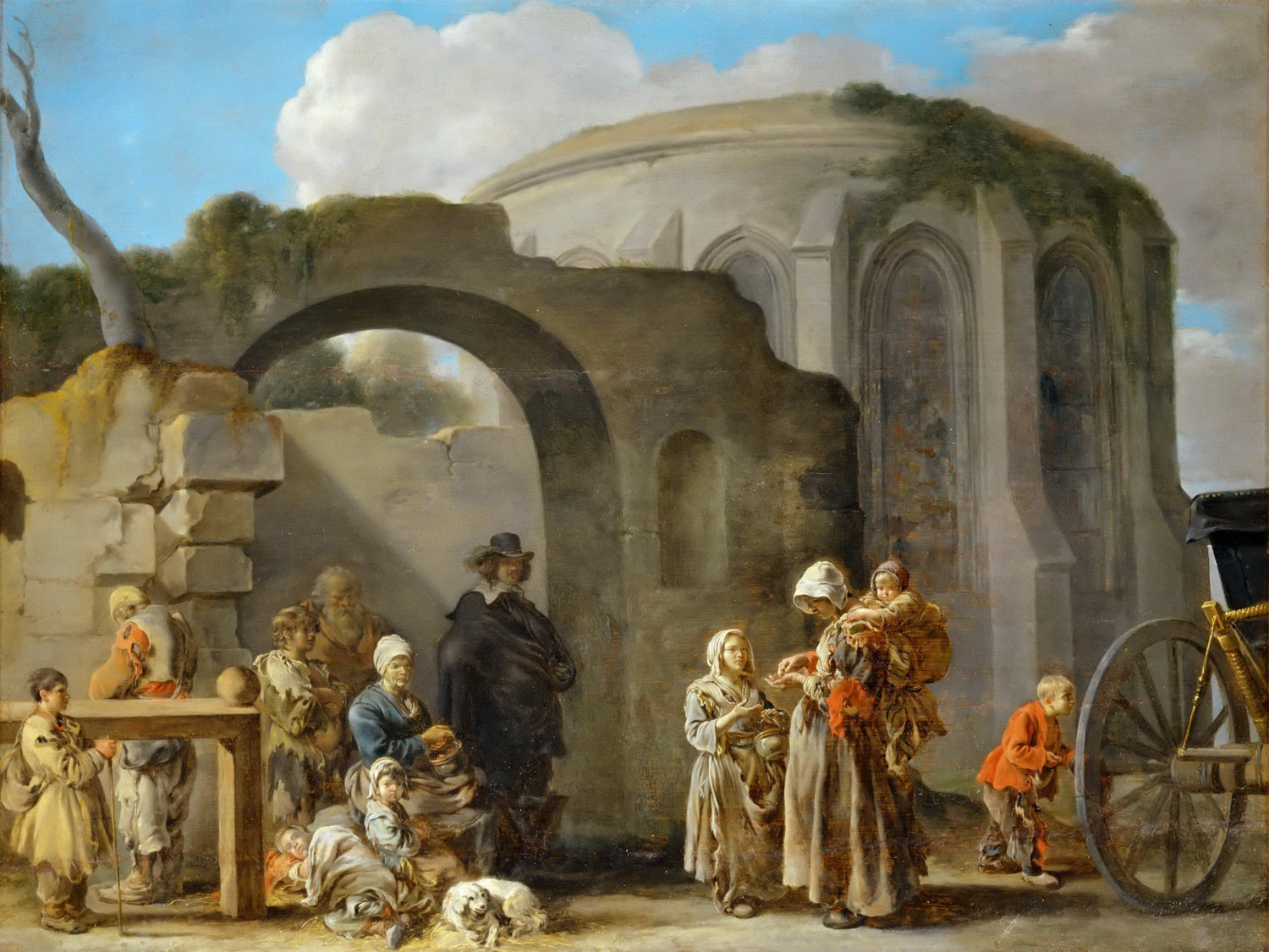 People Oil Painting - Classical Street Scene with Figures - Oil Painting Haven