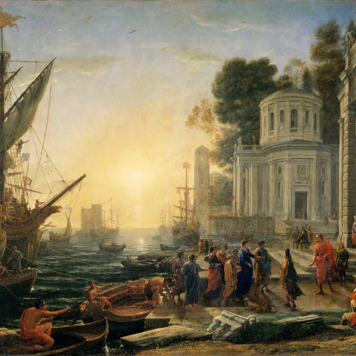 People Oil Painting - Cleopatra Arriving at an Ancient Harbor - Oil Painting Haven