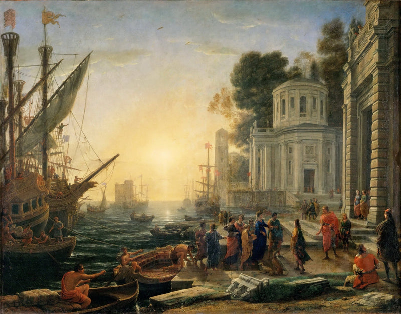 People Oil Painting - Cleopatra Arriving at an Ancient Harbor - Oil Painting Haven