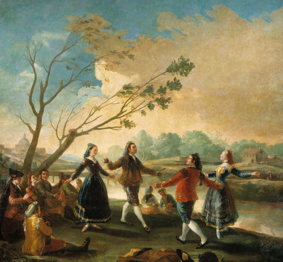 People Oil Painting - Dancing Figures by Riverside Scene - Oil Painting Haven