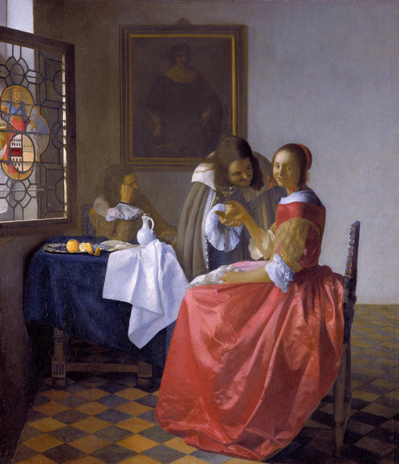 People Oil Painting - Dutch Interior Woman with Wine Scene - Oil Painting Haven