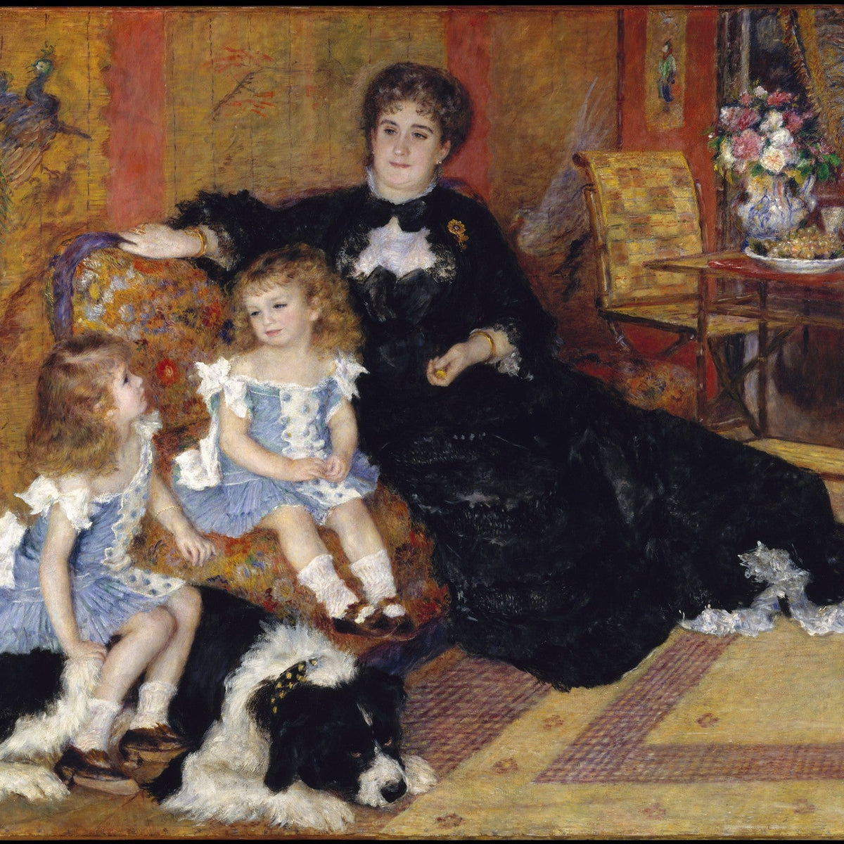 People Oil Painting - Elegant Mother and Children Portrait Scene - Oil Painting Haven