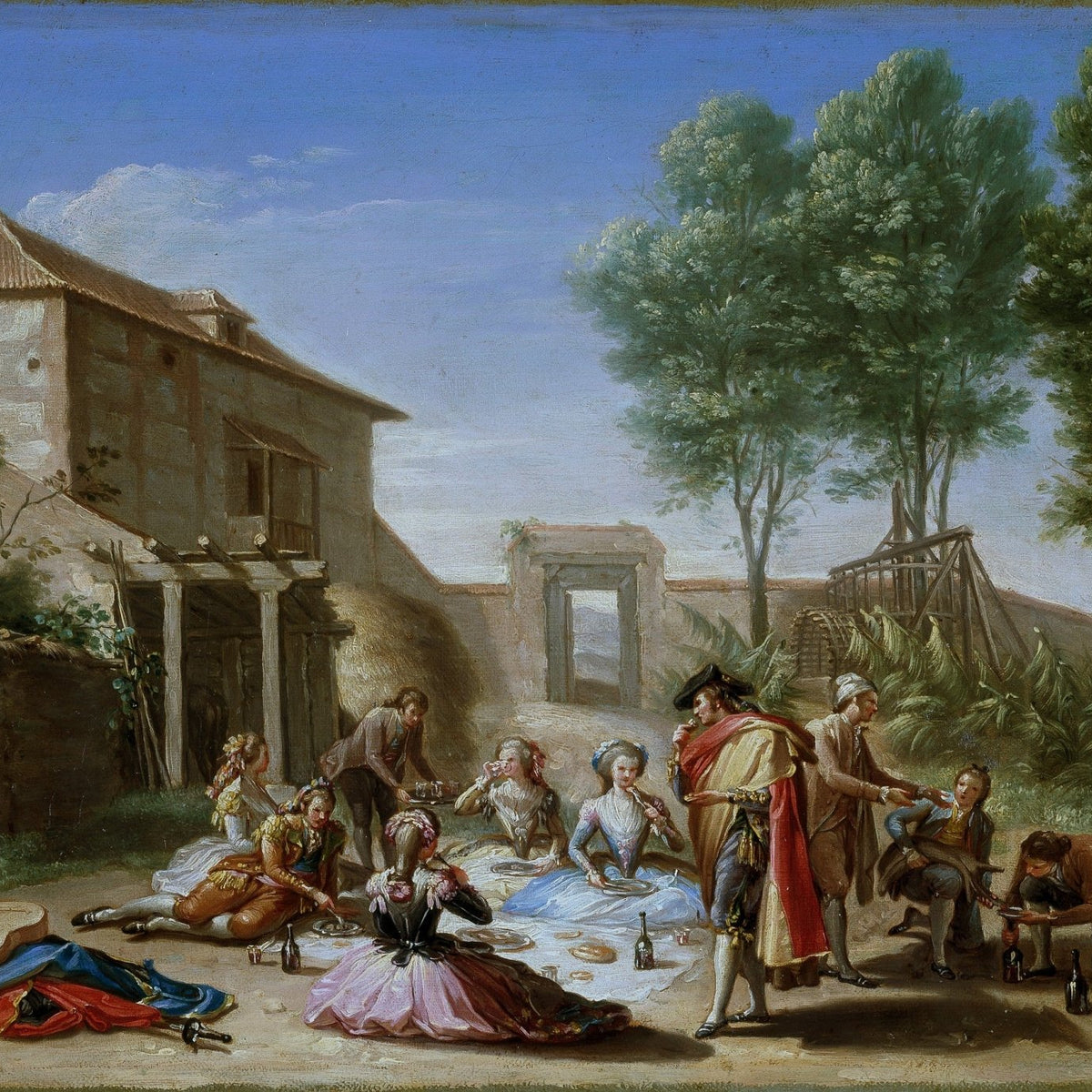 People Oil Painting - Elegant Picnic Gathering in the Countryside - Oil Painting Haven