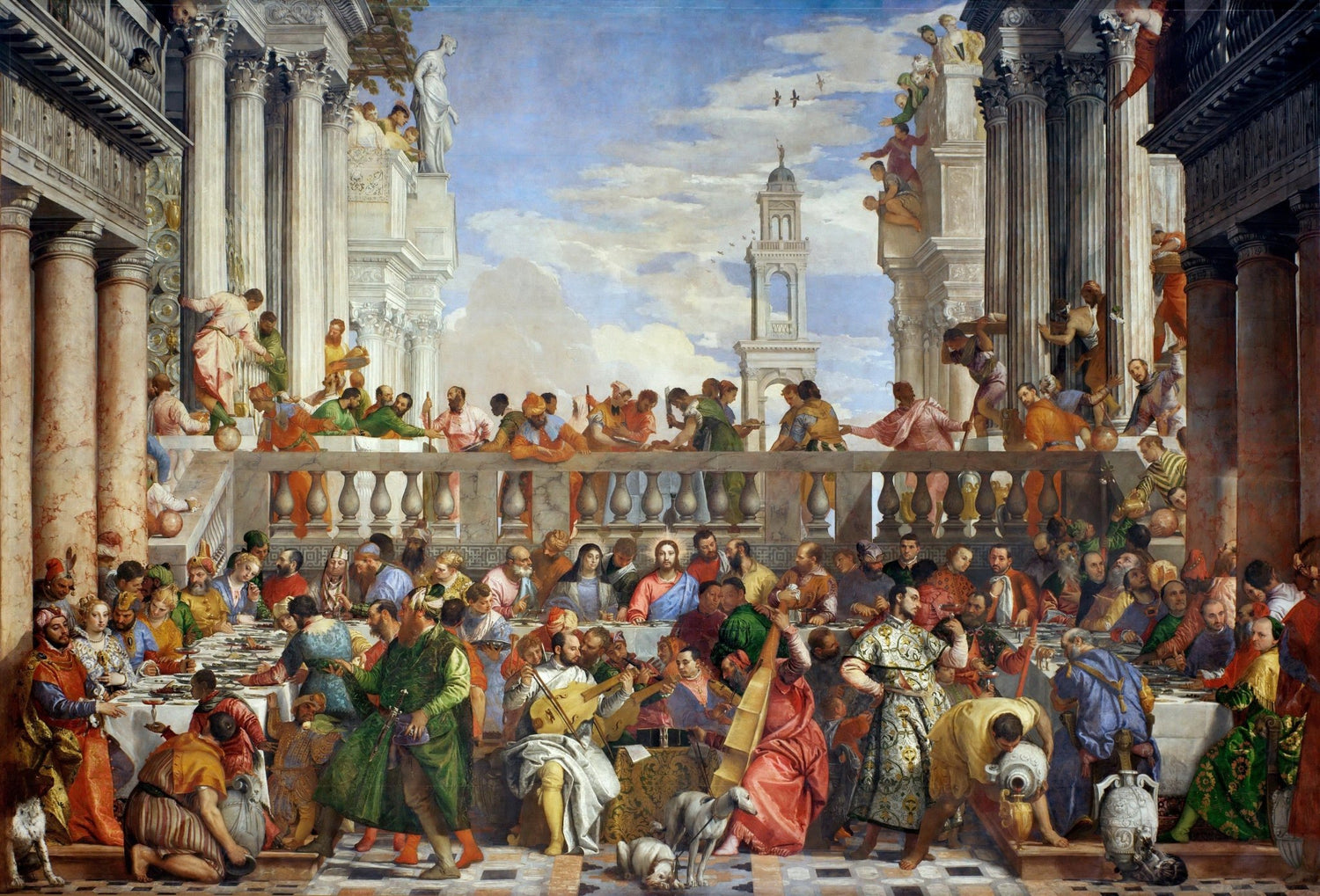 People Oil Painting - Grand Wedding Feast Scene with Figures - Oil Painting Haven