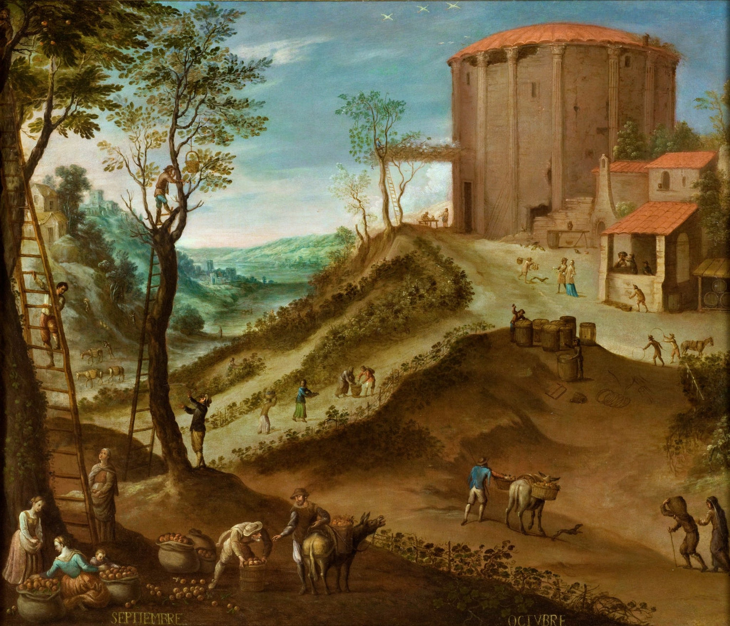 People Oil Painting - Harvest Workers in a Rustic Countryside - Oil Painting Haven