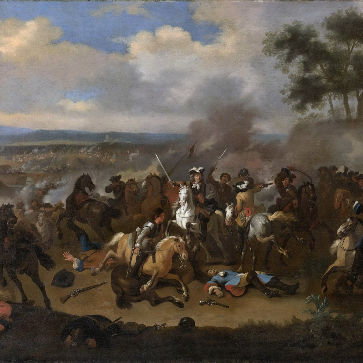 People Oil Painting - Historic Cavalry Battle Scene on Field - Oil Painting Haven