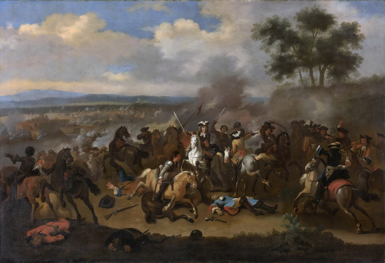People Oil Painting - Historic Cavalry Battle Scene on Field - Oil Painting Haven