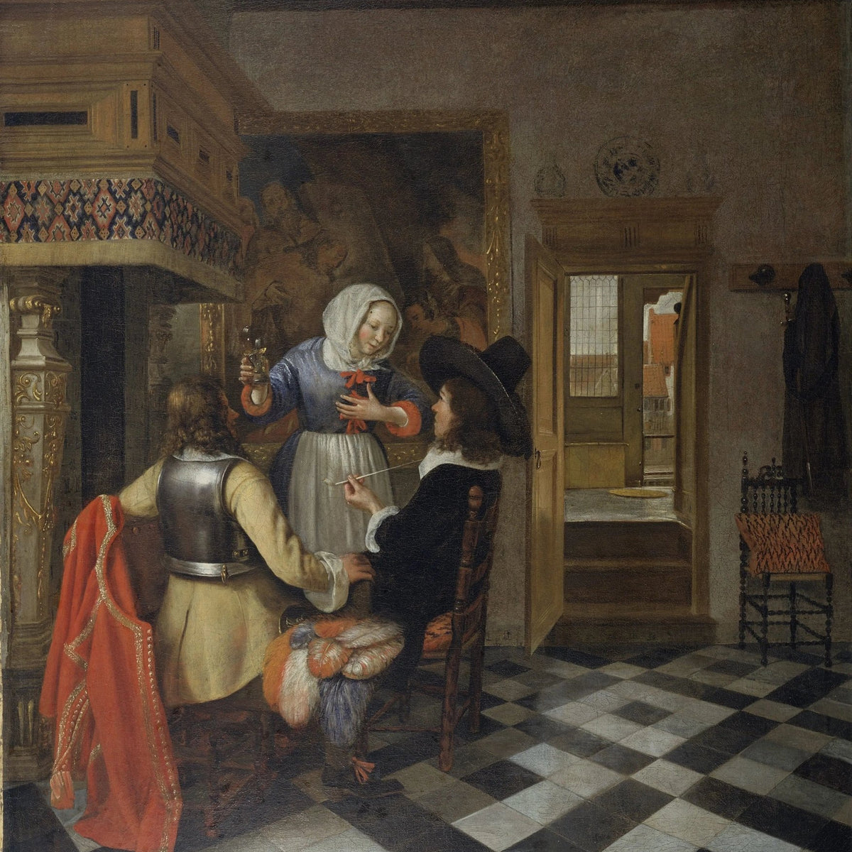 People Oil Painting - Indoor Scene with Figures and Drink - Oil Painting Haven