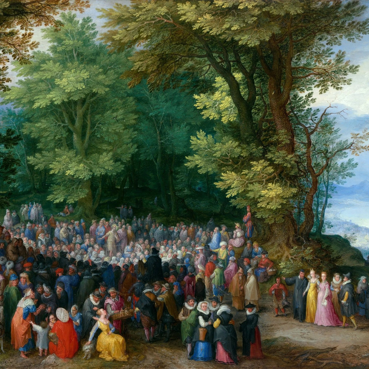 People Oil Painting - Large Forest Gathering with Figures - Oil Painting Haven