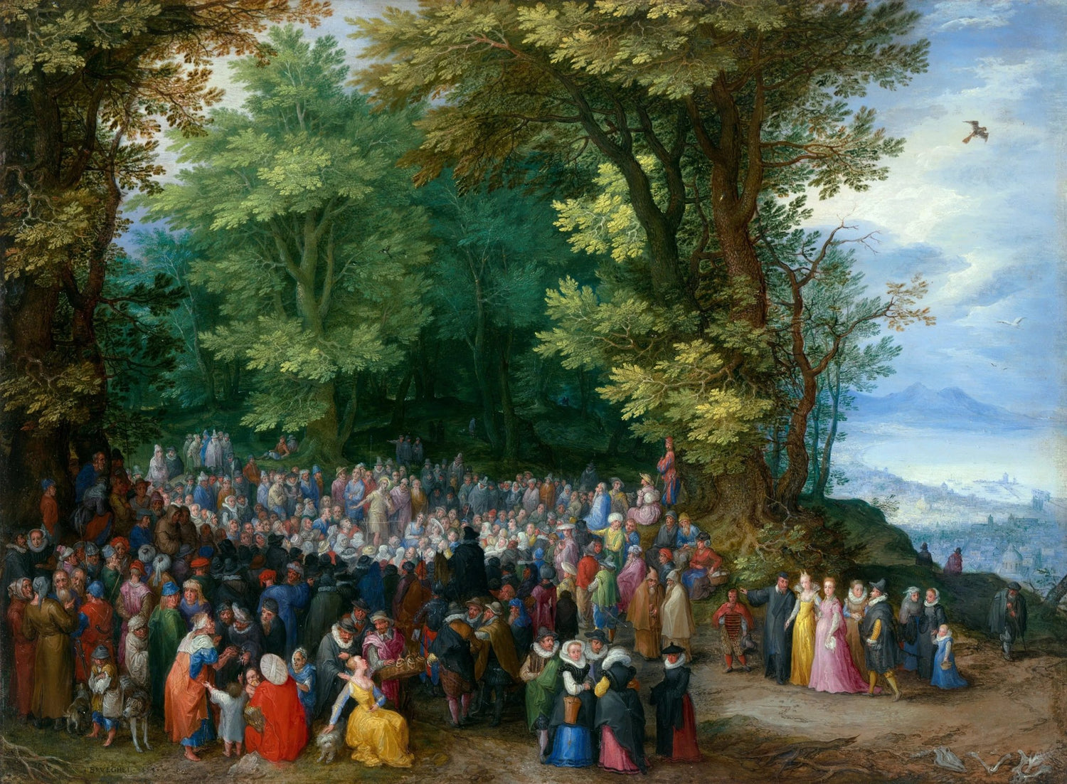 People Oil Painting - Large Forest Gathering with Figures - Oil Painting Haven