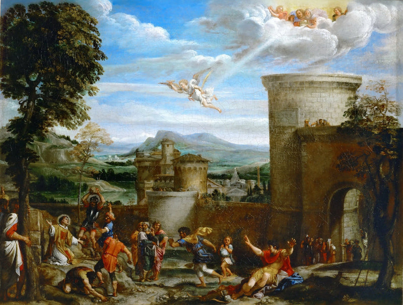 People Oil Painting - Martyrdom of Saint Stephen Biblical Scene - Oil Painting Haven